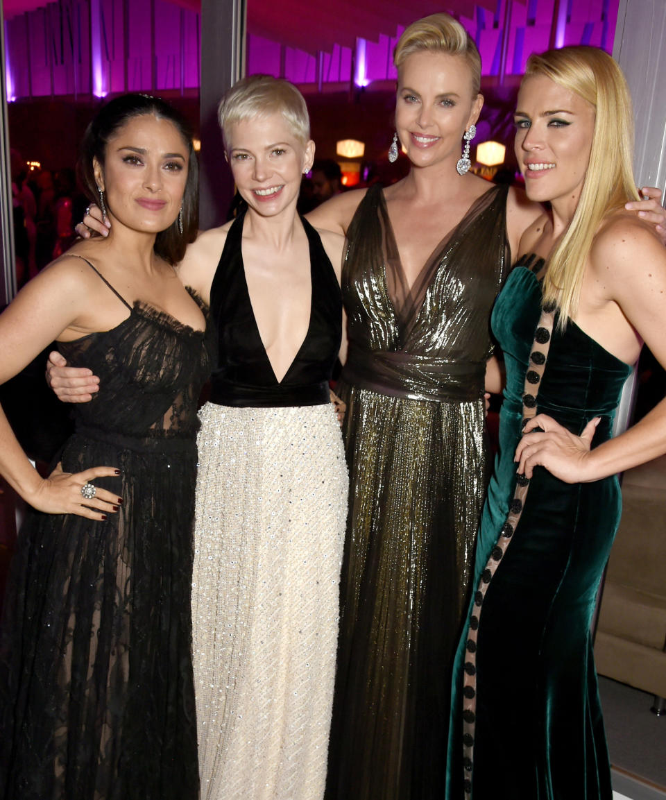 Salma Hayek, Michelle Williams, Charlize Theron, and Busy Philipps