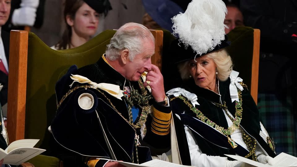 King Charles III and Queen Camilla during the service  - Andrew Milligan/Reuters