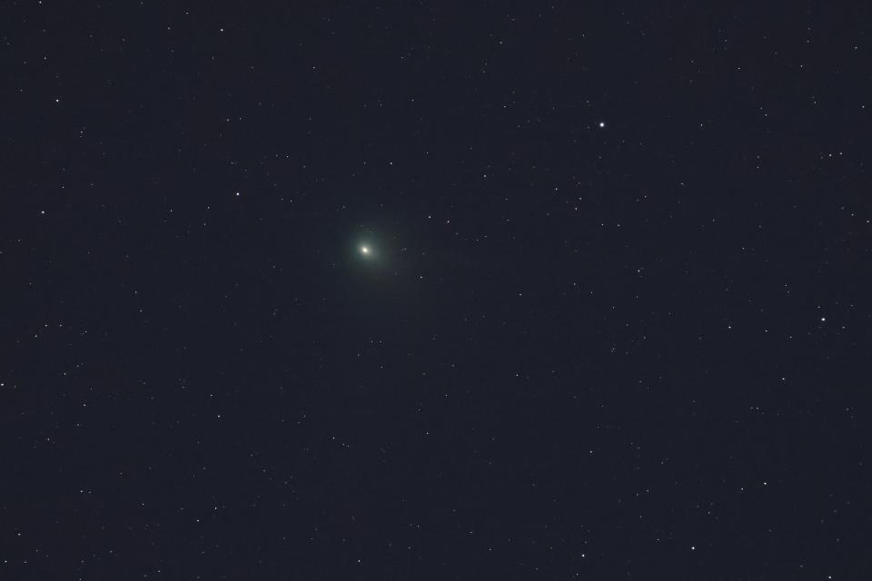 A view of a green comet named Comet C/2022 E3 (ZTF), over Kryoneri, Greece, February 1, 2023. (REUTERS)