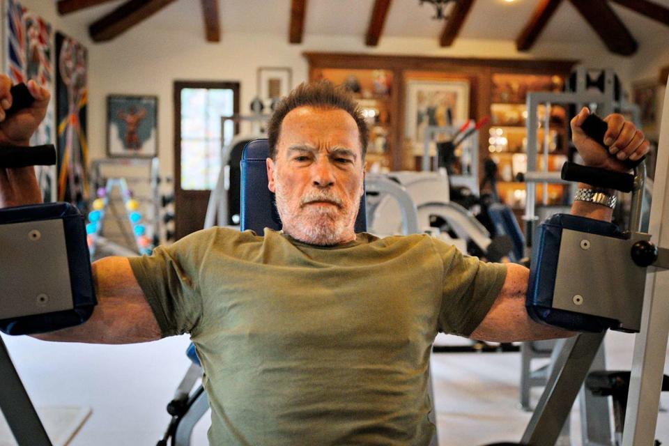 <p>Michael Muller for Mens Health</p> Arnold Schwarzenegger 