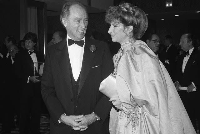 <p>Bettmann</p> Canadian Prime Minister Justin Trudeau escorts Barbra Streisand to a United Jewish Appeal dinner in her honor