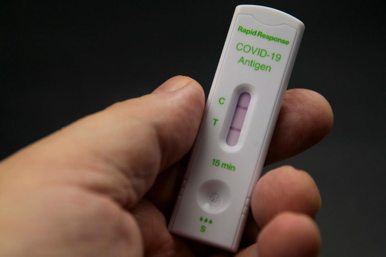 A positive COVID-19 rapid test result taken Aug. 31, 2023.  (CBC/Radio-Canada - image credit)
