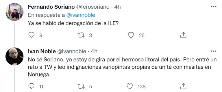 El diálogo entre el periodista Fernando Soriano e Iván Noble