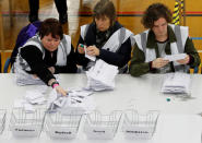 Ballot papers are sorted during the Stoke Central by-election count in Stoke on Trent, February 23, 2017. REUTERS/Darren Staples