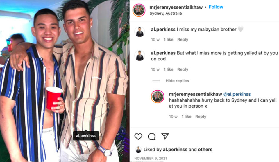 instagram post about MAFS groom Al