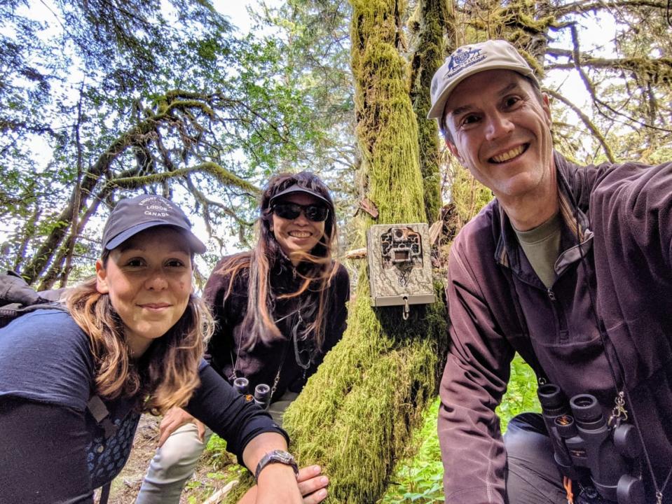 <div class="inline-image__caption"><p>The BearID Project team in the field at Knights Inlet in British Columbia, Canada. </p></div> <div class="inline-image__credit">The BearID Project/Ed Miller</div>