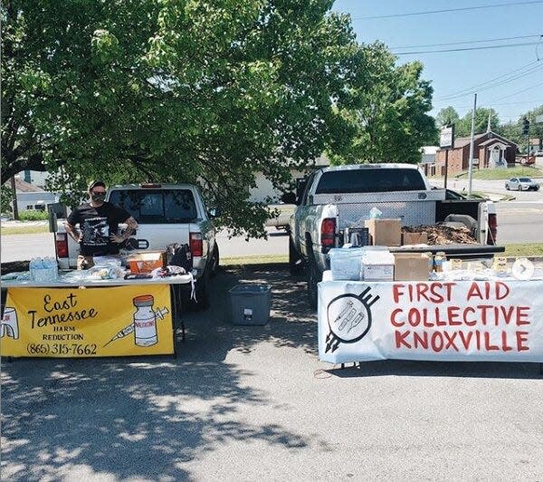 During the early days of the coronavirus pandemic, East Tennessee Harm Reduction and First Aid Collective went to the homeless population to render medical aid and various types of assistance. Along with others, the organizations have had a home on Central Avenue under the name Mutual Aid Space Knox since November 2020. On July 21, 2022, it was destroyed by flood. March, 2020.