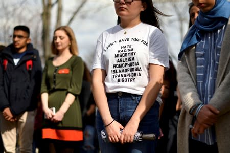 FILE PHOTO: People gather at a vigil to mourn for the victims of the Christchurch mosque attacks in New Zealand at the University of Pennsylvania