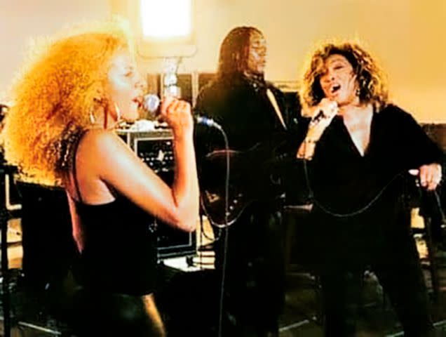 <p>Courtesy Afida Turner</p> Afida Turner performing in L.A. with Ronnie and Tina in 2009