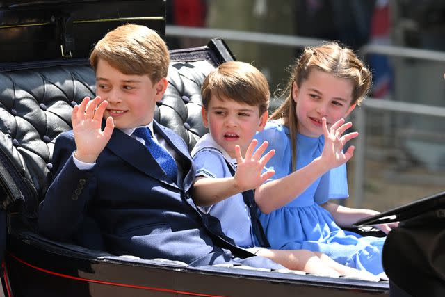 Karwai Tang/WireImage Prince George, Prince Louis and Princess Charlotte at Trooping the Colour on June 2.