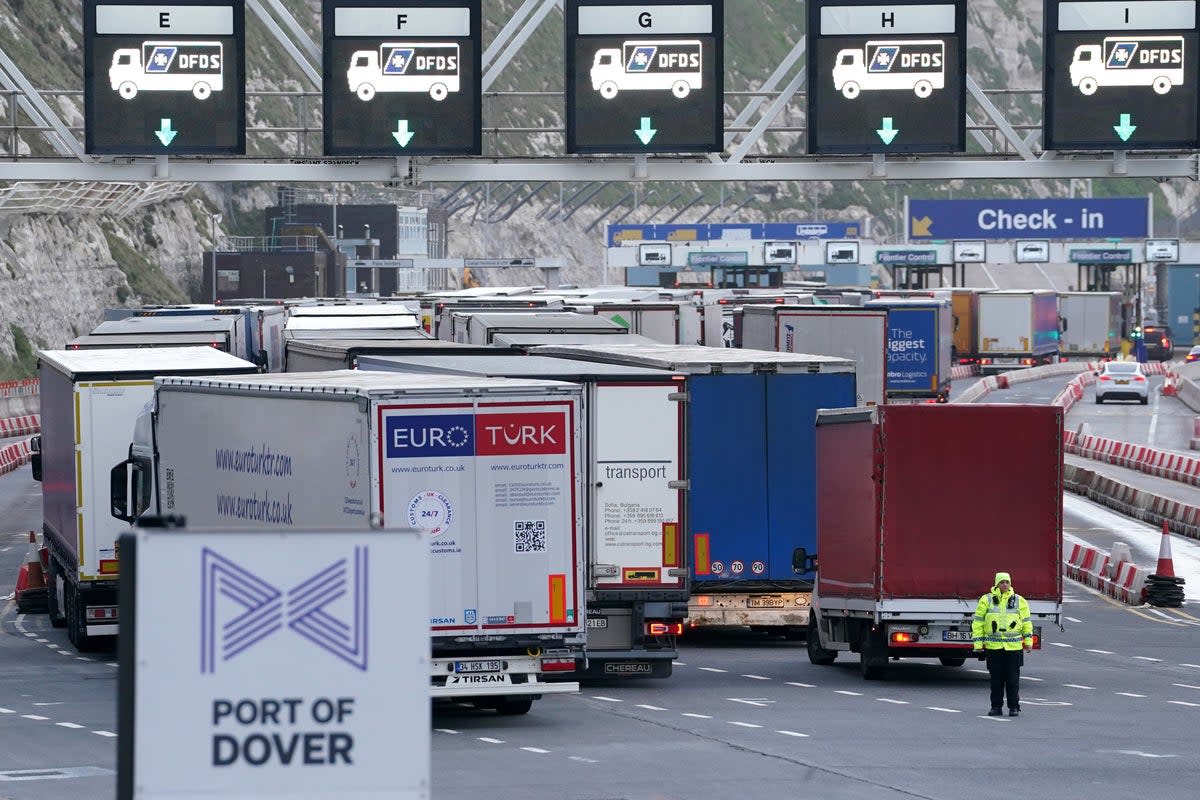 Importers will have to pay a new charge to bring food into the UK through Dover from the end of April (PA Wire)