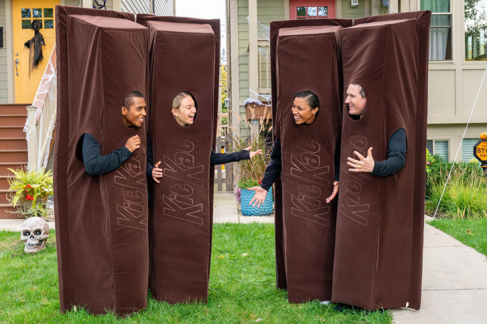 KIT KAT costumes split apart