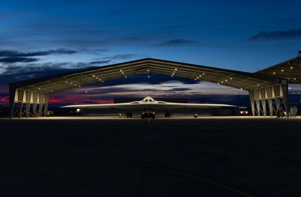 The B-21 Raider program at Northrop Grumman's manufacturing facility on Edwards Air Force Base, California.