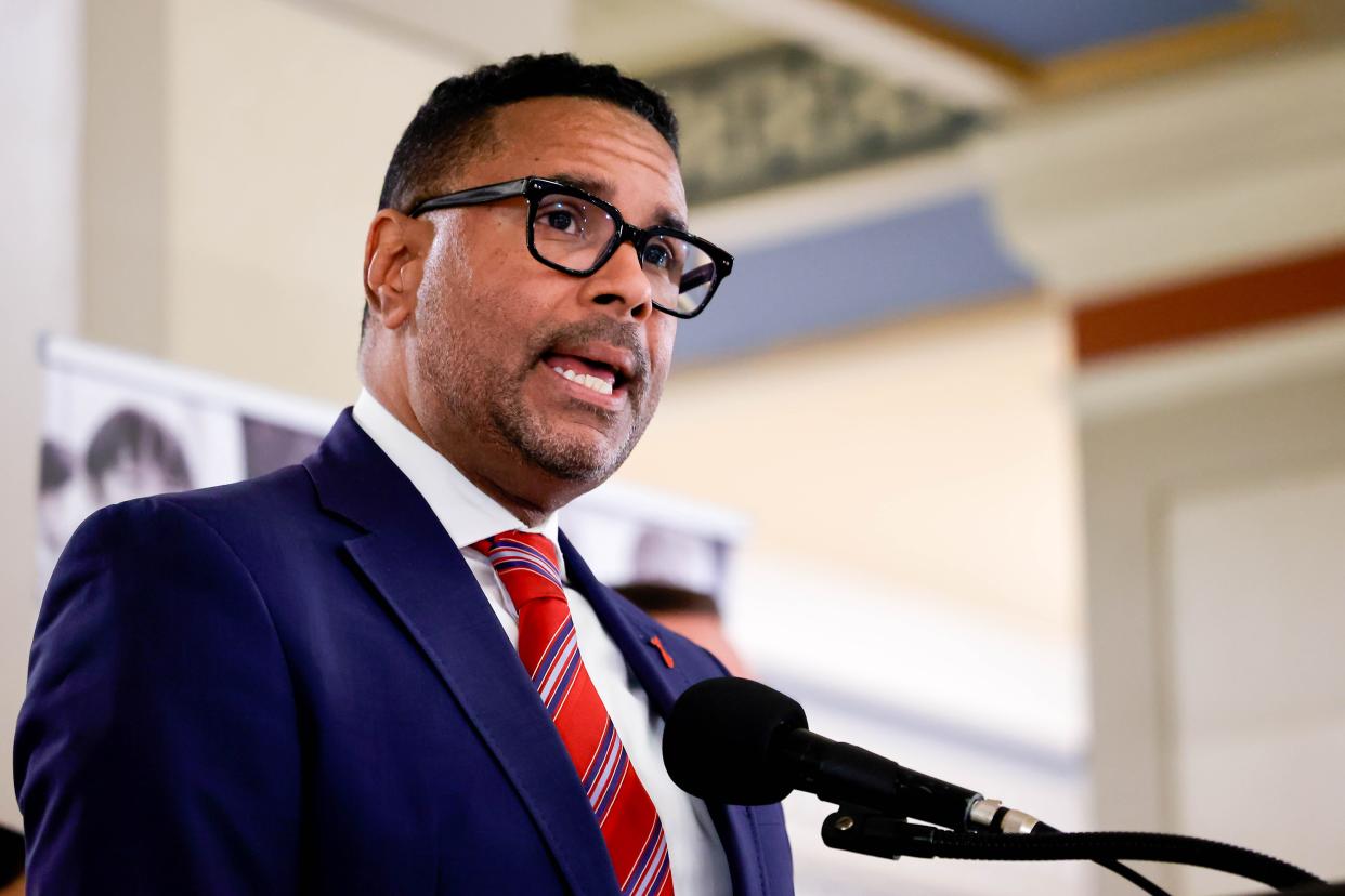 Kenneth Edmonds, NFL vice president of public policy, attends an event Monday in support of Cardiac Emergency Response Plans in Oklahoma schools.