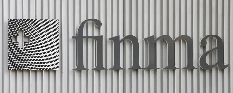 The logo of Swiss Financial Market Supervisory Authority FINMA is seen outside their headquarters in Bern