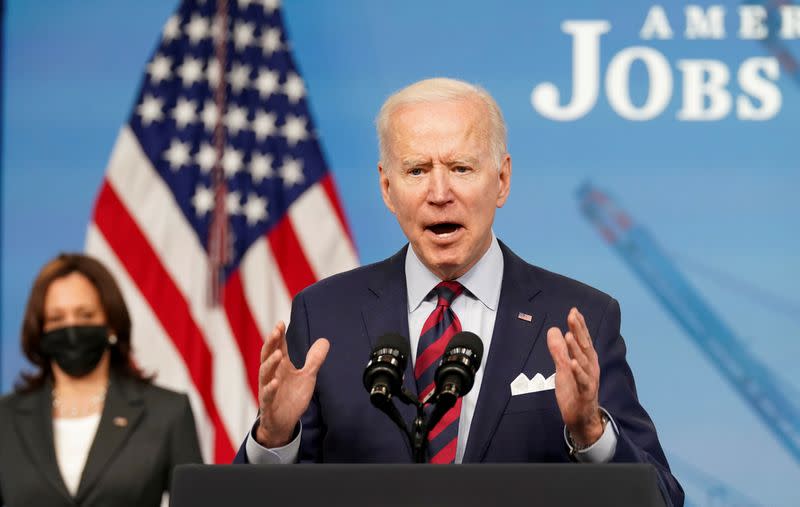 FILE PHOTO: President Biden speaks about jobs and the economy from the White House in Washington