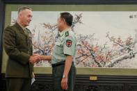 Chairman of U.S. Joint Chiefs of Staff Joseph Dunford meets China's Central Military Commission Vice Chairman Fan Changlong at the Bayi Building in Beijing, China, August 17, 2017. REUTERS/Thomas Peter
