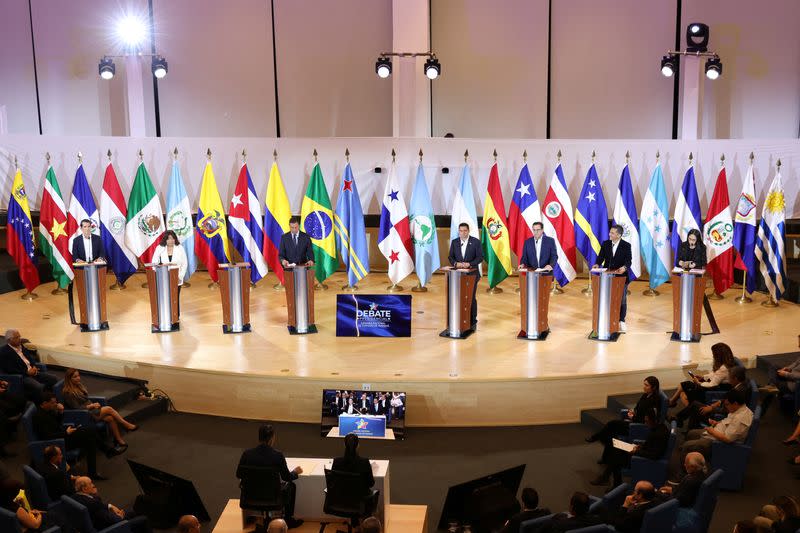 FILE PHOTO: Panama's Presidential candidates attend a debate in Panama City