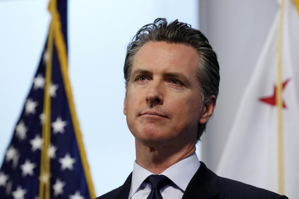 California Governor Gavin Newsom seen March 30, 2020. / Credit: AP