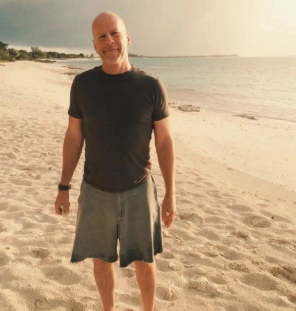 This is the photo of Bruce Willis that his family ran with their joint statement about his frontotemporal dementia diagnosis.