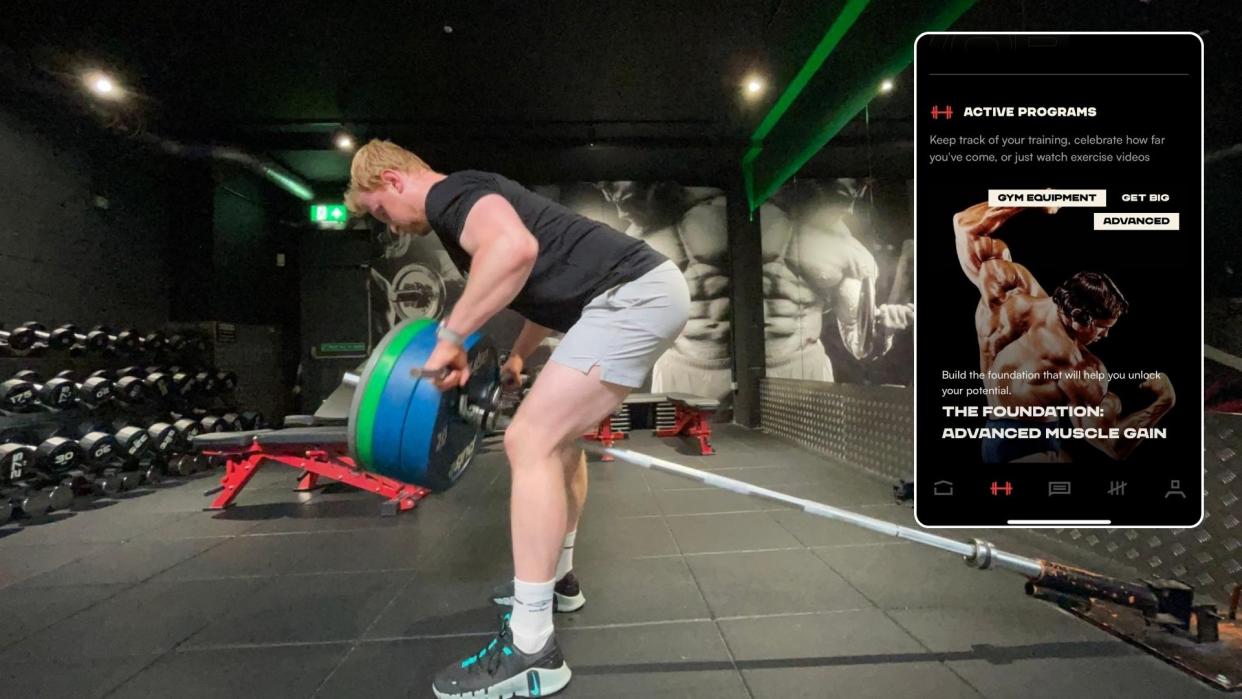  TechRadar fitness writer Harry Bullmore following a workout in the gym from Arnold Schwarzenegger's The Pump app. 