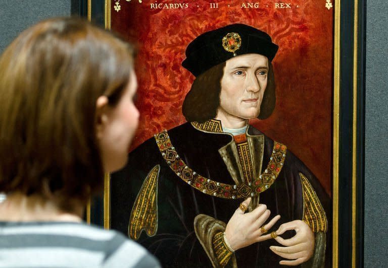 A painting of England's King Richard III by an unknown artist is displayed in the National Portrait Gallery in central London on January 25, 2013