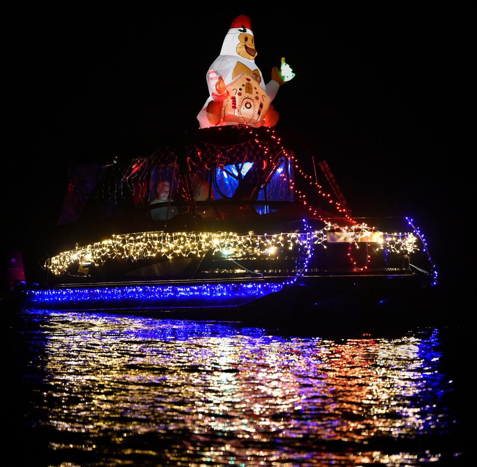 The Manatee River Holiday Boat Parade, pictured here in 2021, returns Saturday.