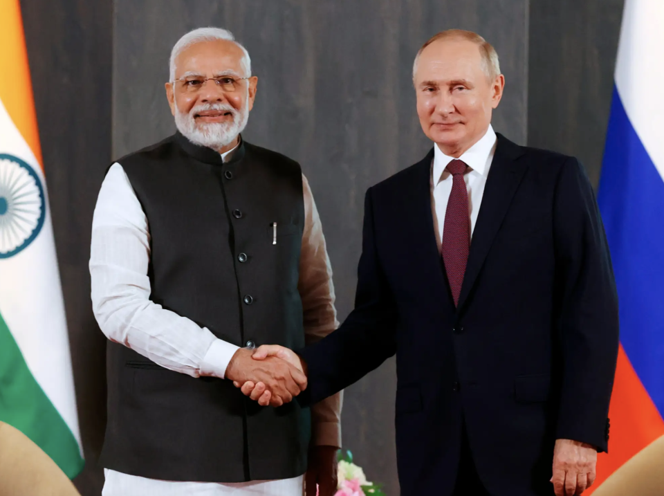 Russland hat in den letzten Monaten die Öl-Lieferungen nach Indien erhöht. - Copyright: Alexandr Demyanchuk, Sputnik, Kremlin Pool Photo/Associated Press