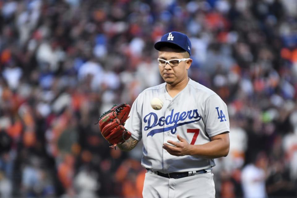 Dodgers starting pitcher Julio Urias.