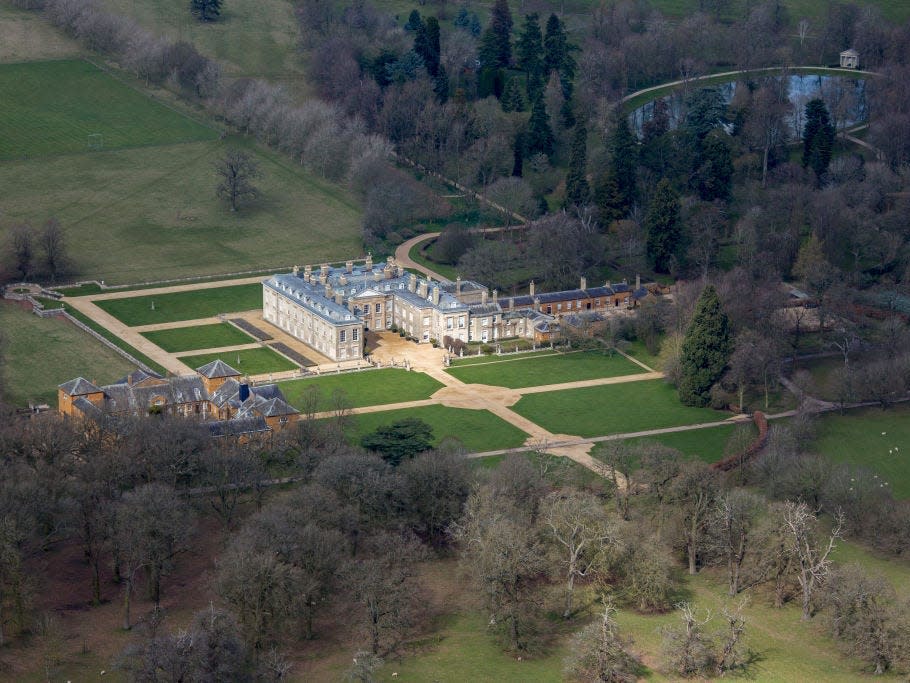 An aerial view of Althorp House