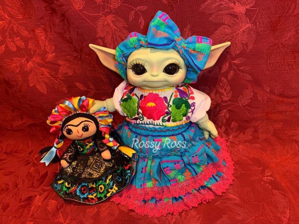 Baby Yoda trajes tipicos de mexico