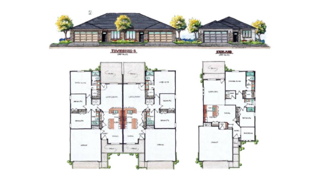 A rendering of the homes planned for the Stapleton Subdivision near Roaring Springs in Meridian.