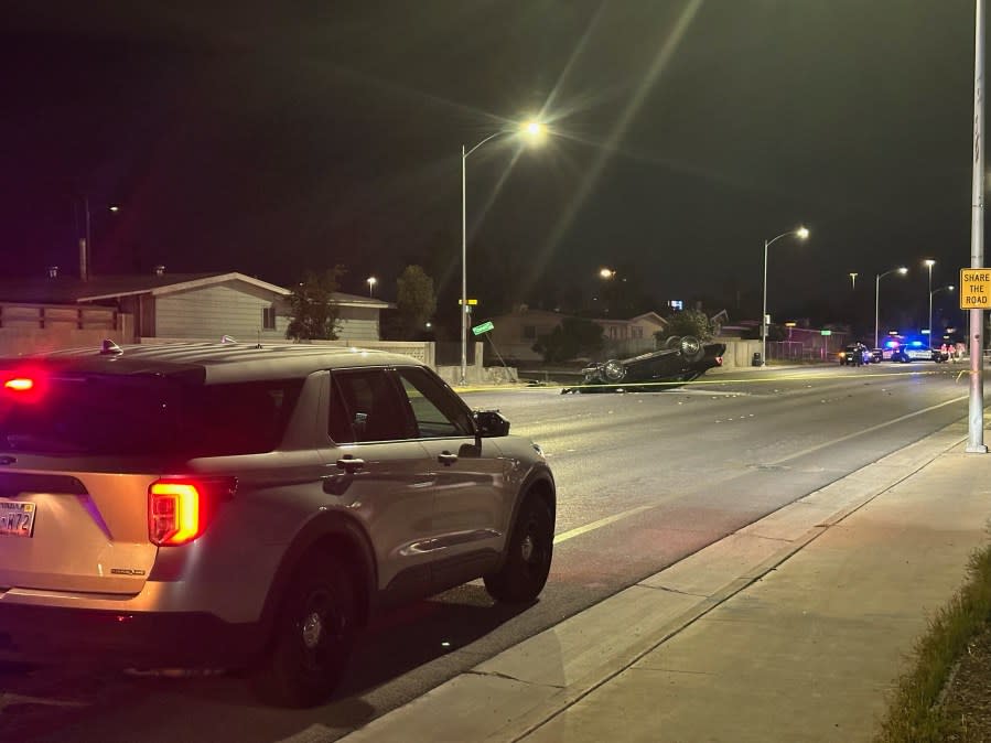 One person has died following a rollover crash in the west Las Vegas valley. The crash took place shortly after 8 p.m. at Jones Boulevard and Cromwell Circle near Charleston Boulevard, police said. (KLAS)