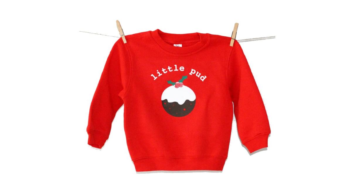 'Little Pud' Christmas Pudding Jumper (Precious Little Plum/Not on the High Street)