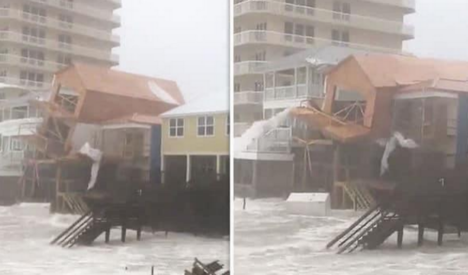 La casa de Sturgeon y Wu después del huracán Michael en octubre de 2018, según la demanda.