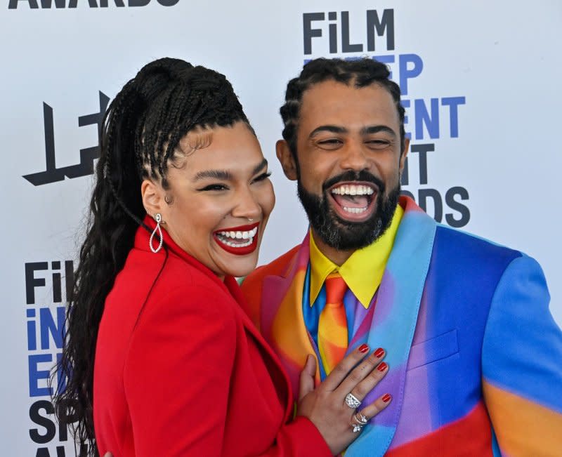 Emmy Raver-Lampman (L) and Daveed Diggs attend the Film Independent Spirit Awards in 2022. File Photo by Jim Ruymen/UPI