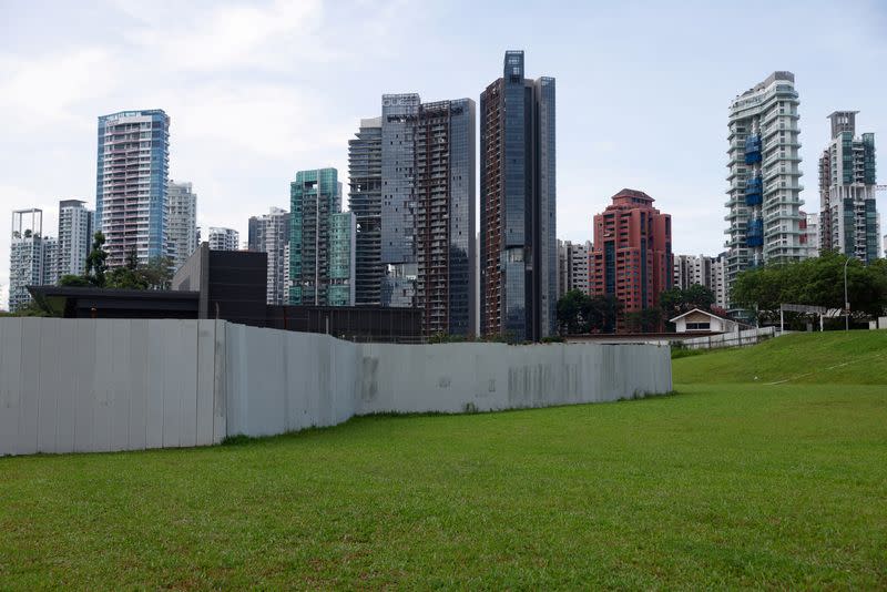 A view of private residential condominium properties at the Orchard district in Singapore