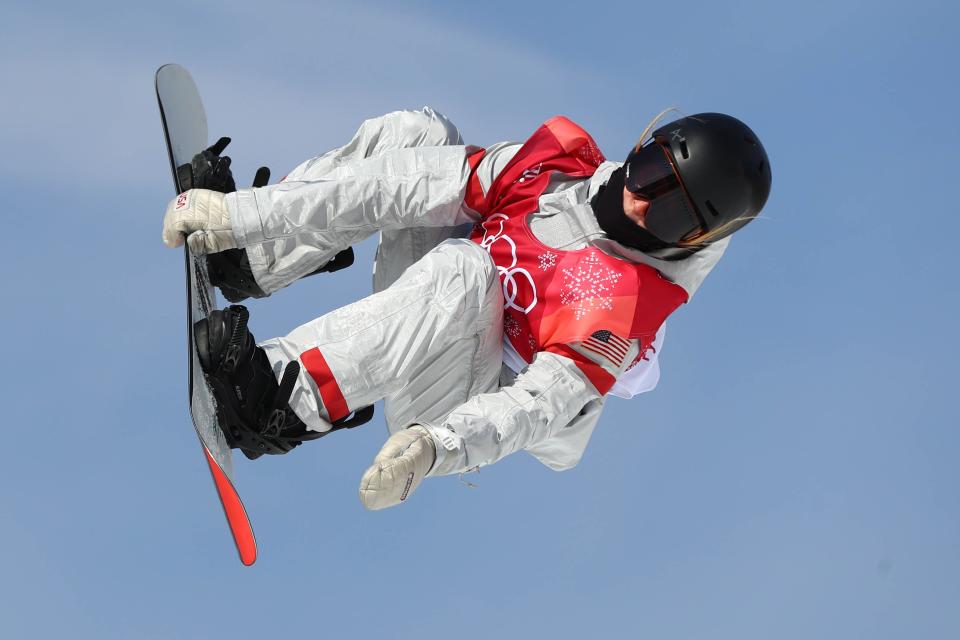 Julia Marino (USA) competes in women's snowboarding big air qualifications during the Pyeongchang 2018 Olympic Winter Games at Alpensia Ski Jumping Centre.