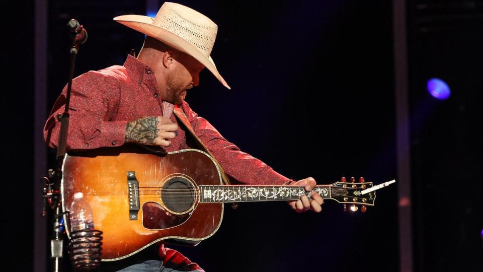 Cody Johnson album performs on stage during day two of CMA Fest 2023