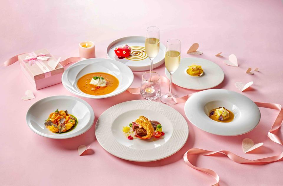 台北美福大飯店義大利餐廳推出情人節限定「義心饗愛」情人節套餐。（3,280元／人，台北美福大飯店提供）