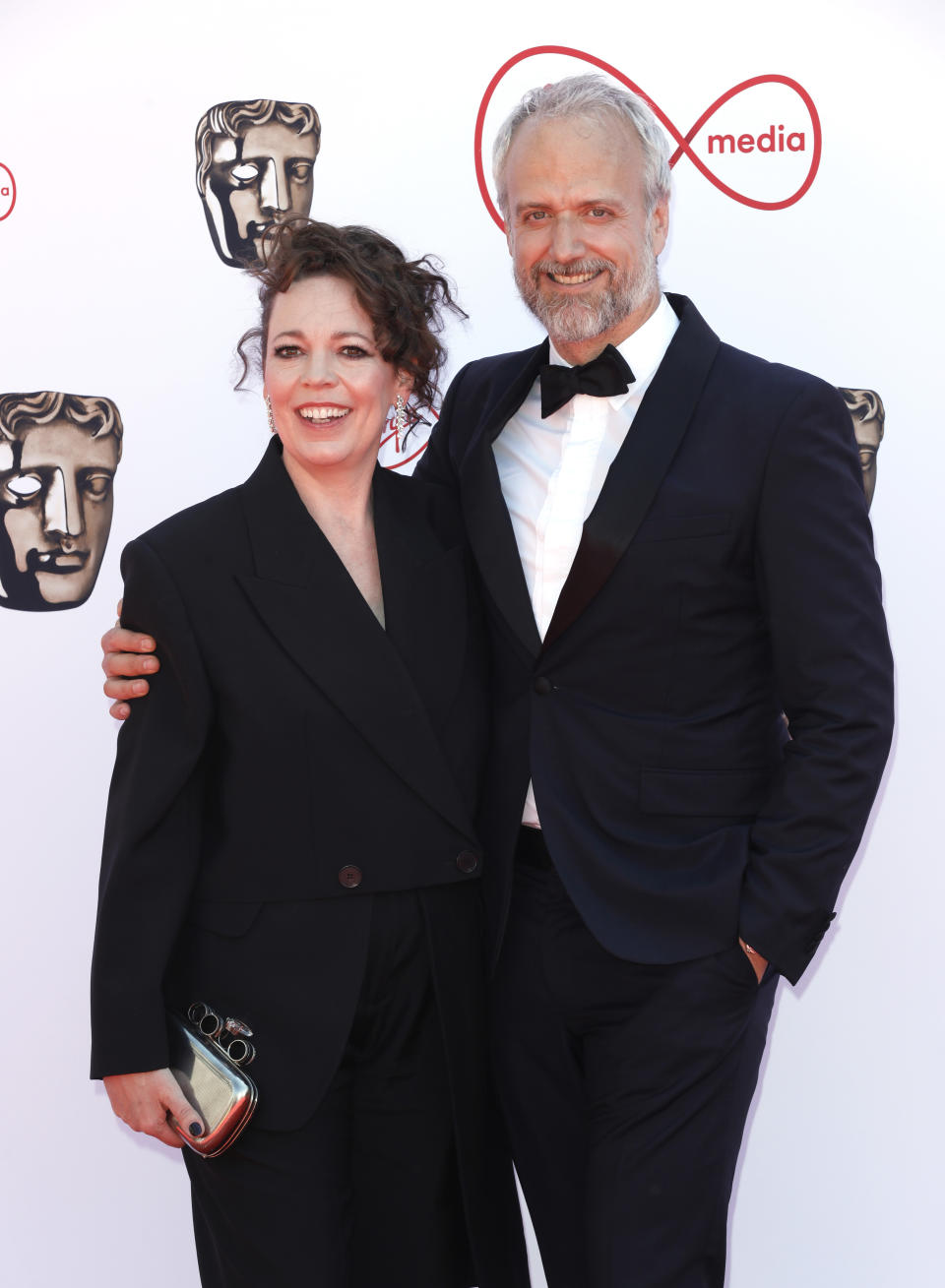 Olivia Colman and Ed Sinclair attend the Virgin Media British Academy Television Awards at The Royal Festival Hall 