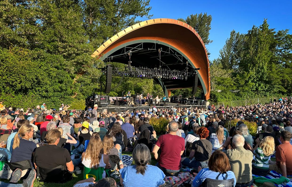 Former Beatle Ringo Starr performs with his All Starr Band at the Cuthbert Amphitheater in Eugene on Friday, June 2, 2023.