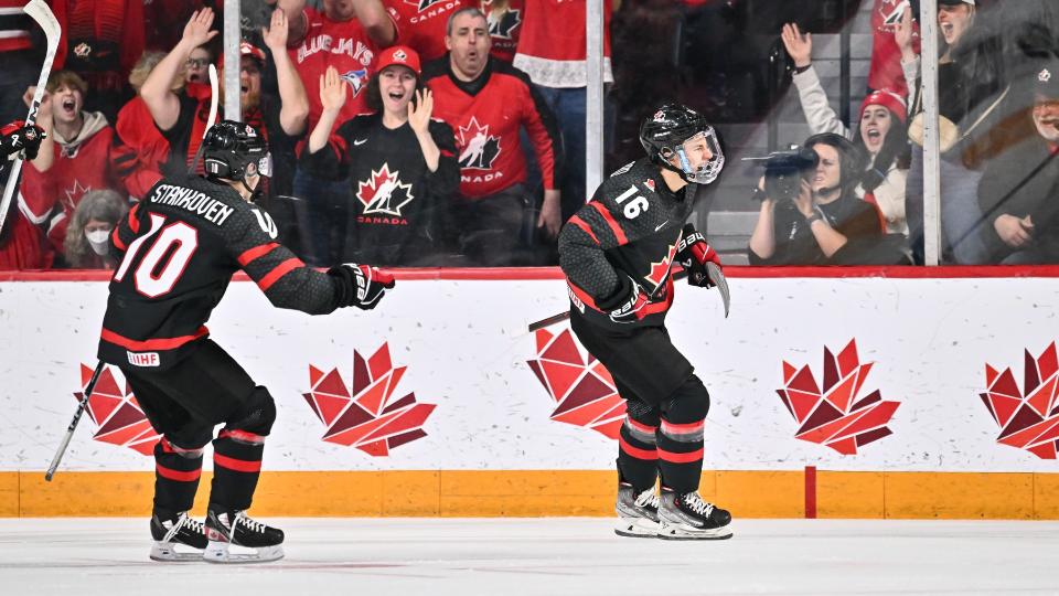 Connor Bedard rescued Canada from a shock quarterfinal defeat at the hands of Slovakia with an amazing overtime winner on Monday. (Getty Images)