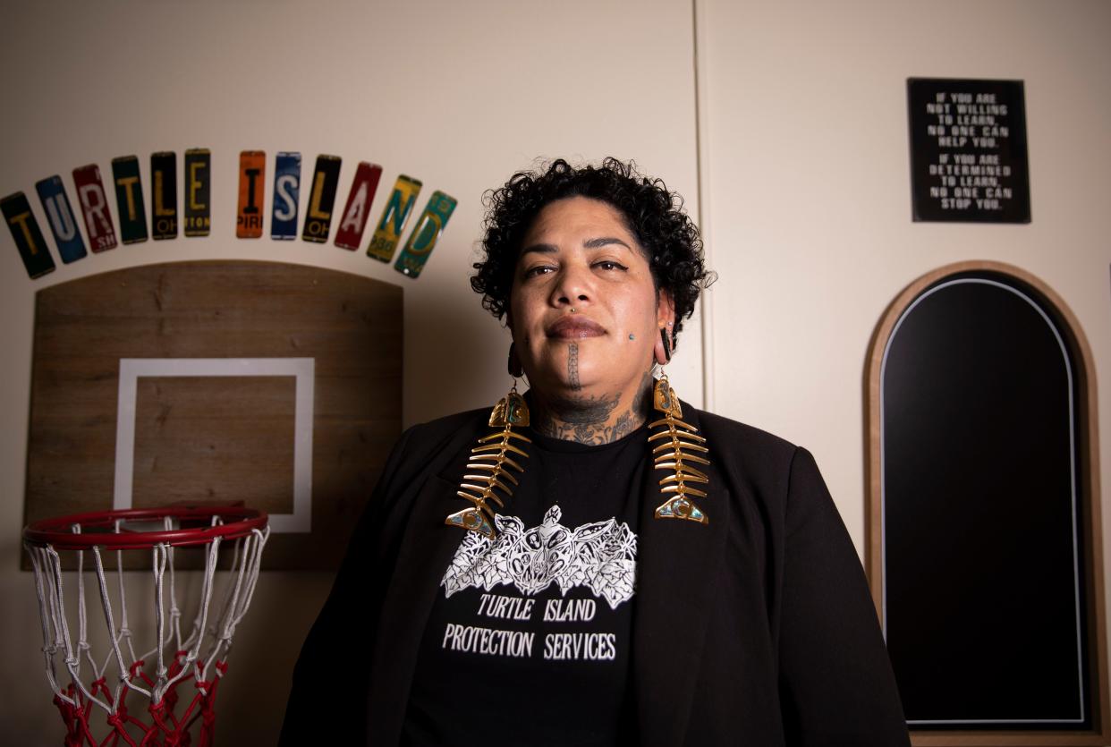 Shawntay Negrete runs Turtle Island Protection Service, an Indigenous woman-owned security service. She said her diverse staff is trained  to deescalate situations and handle a mental health crisis or drug overdose.