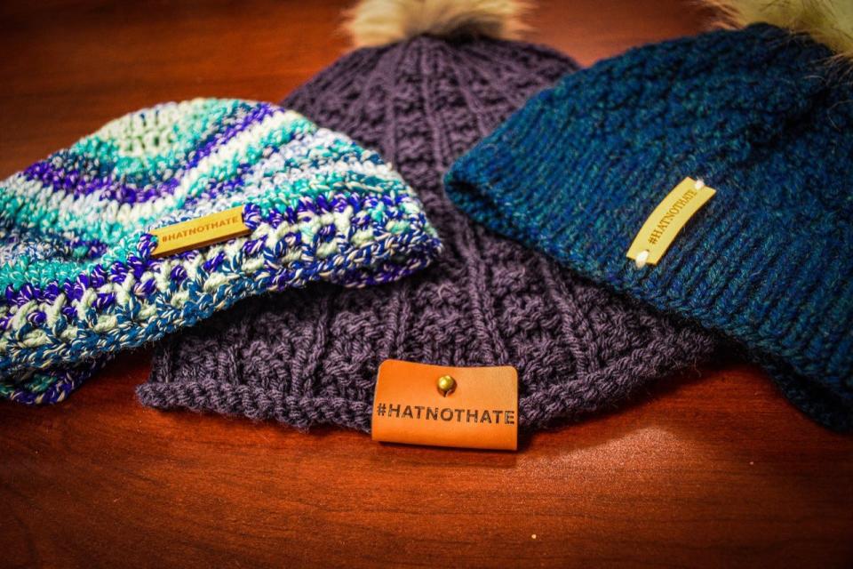 People from around the world knit and crochet thousands of hats each year for the anti-bullying #HATNOTHATE  campaign.