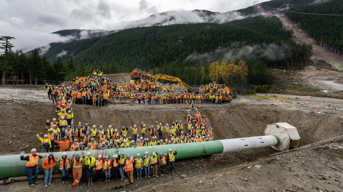 TC Energy says the Coastal GasLink pipeline is physically complete. (TC Energy - image credit)