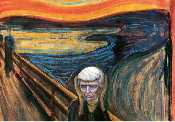 El icónico cuadro “El grito” de Munch con la cara de la ‘torta de Trump’