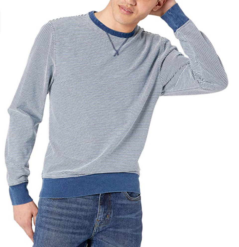 J.Crew Mercantile Men's Cotton Crewneck Striped Sweatshirt. (Photo: Amazon)