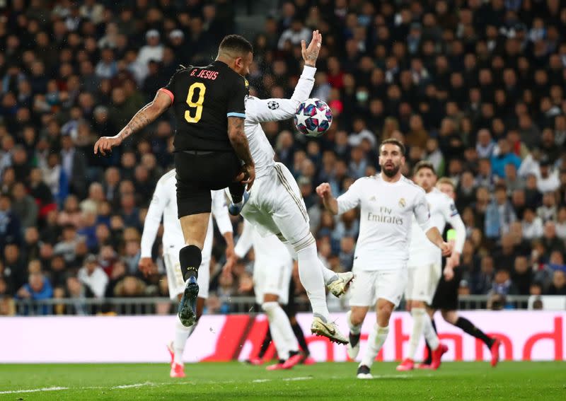 Foto del miércoles del delantero del Manchester City Gabriel Jesús marcando ante el Real Madrid