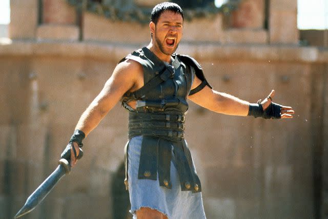 <p>Universal/Getty</p> Russell Crowe in 'Gladiator'